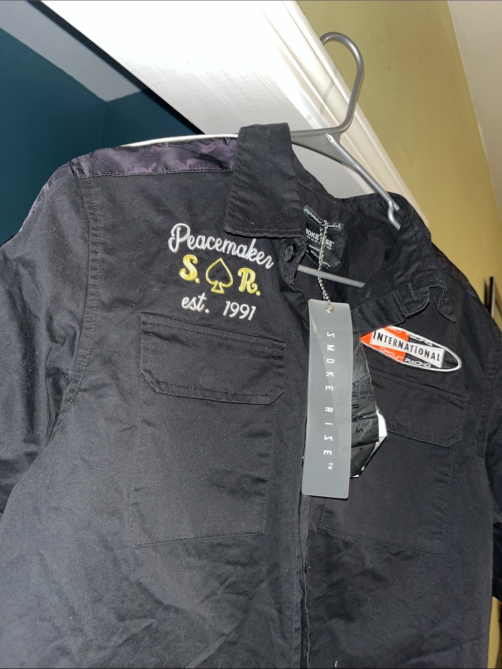 SR Performance Motor Gear Black Racing Jacket Sleeve with Patches - Picture 2 of 5